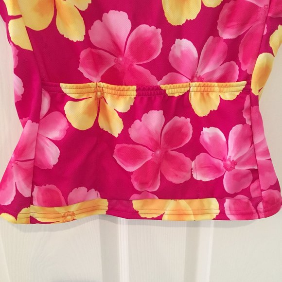 NEW Iron Girl Cycling Floral Hibiscus Jersey Sz M - Picture 6 of 7
